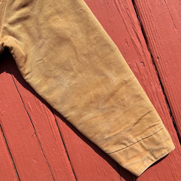 Vintage 80s Union Made Carhartt Blanket Lined Chore Coat Hood Jacket Workwear - Picture 9 of 12